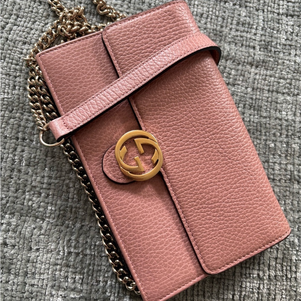 Gucci Pink Leather Crossbody Bag